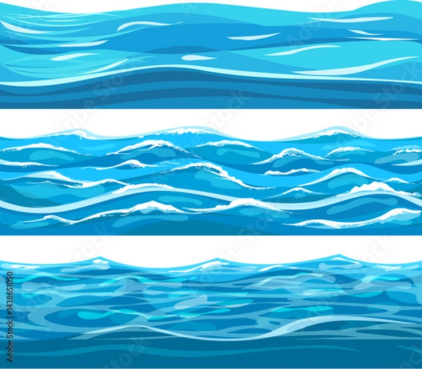 Fototapeta Water layer horizontal seamless patterns