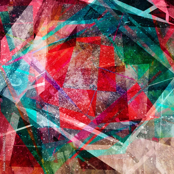 Obraz Abstract geometric watercolor retro background