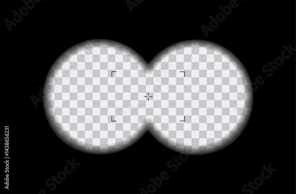 Obraz Vector realistic view through the binoculars illustration on transparent background