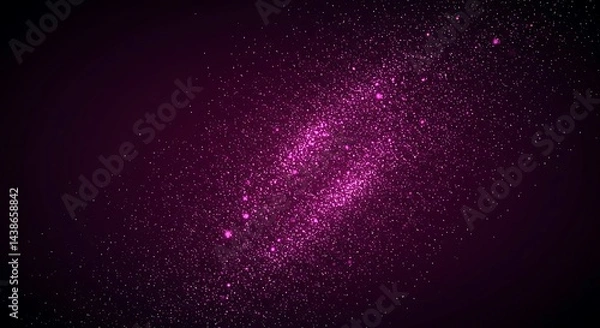 Obraz Sparkling Magenta Particles on Dark Background Creating Cosmic Starfield Design