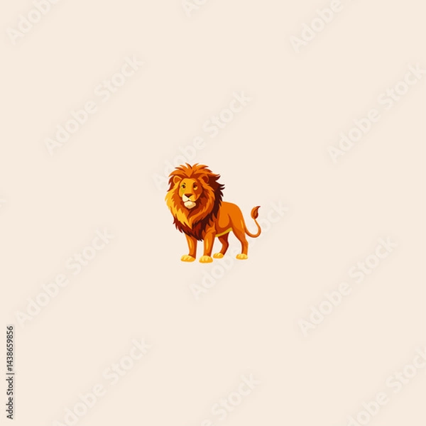 Obraz Colorful Lion icon flat vector design.