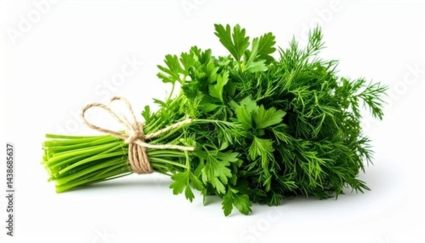 Fototapeta Bunch of fresh parsley tied with string, generative AI image
