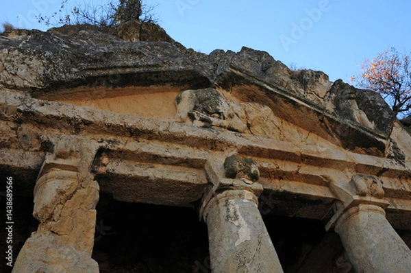 Fototapeta Salar Rock Tombs located in Boyabat, Sinop, Turkey, were built in ancient times.