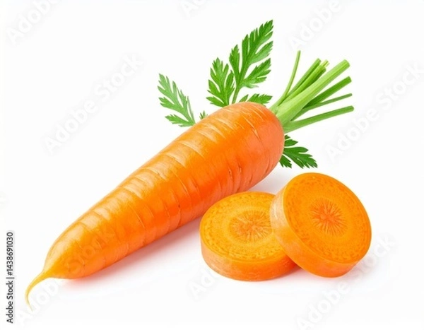 Fototapeta Carrots with leaves, generative AI image