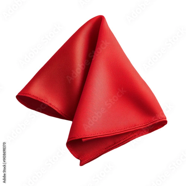 Obraz Red Dinner Napkin isolated on transparent background
