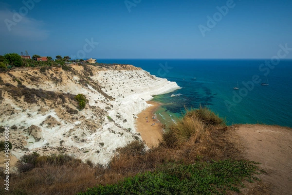 Obraz Scala dei Turchi - famous white rocky cliff on the coast in the municipality of Porto Empedocle, province of Agrigento, Sicily