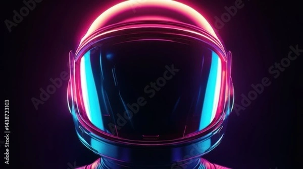 Fototapeta Tech style astronaut helmet glossy colors