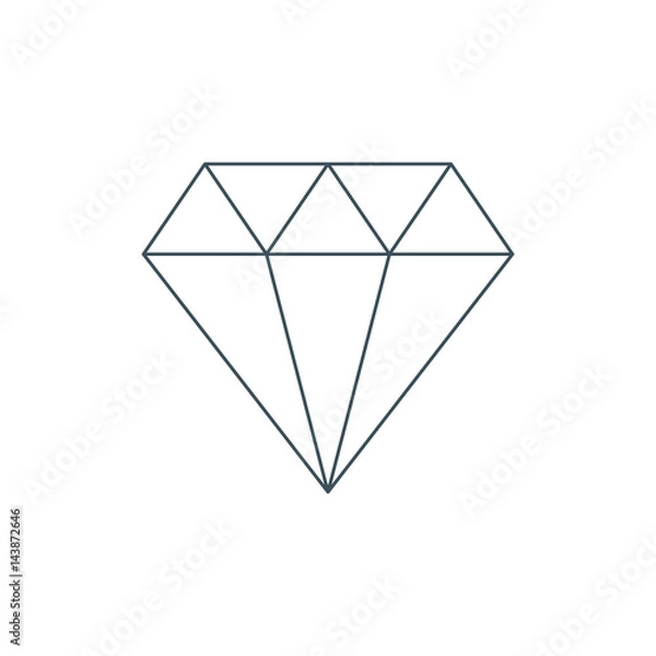 Fototapeta thin line diamond icon