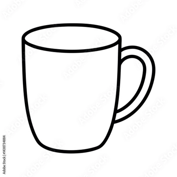 Obraz outline of a tea mug line art vector