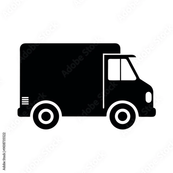 Obraz simple delivery truck vector silhouette