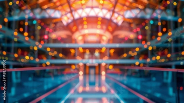 Fototapeta Golden luxury bokeh soft light abstract background, vivid purples, high contrast, sharp subject focus, and a soft background blur