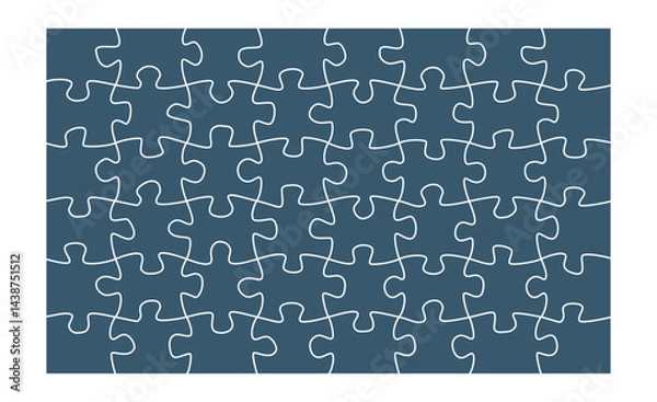 Fototapeta Puzzle pieces. Jigsaw puzzle with 48 pieces. Jigsaw puzzle template.