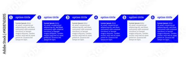 Fototapeta Very simply infographic design with 6 options or steps. Infographics for business concept.