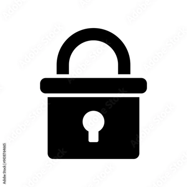Obraz Closed metal padlock, isolated on a white background. Security symbol.