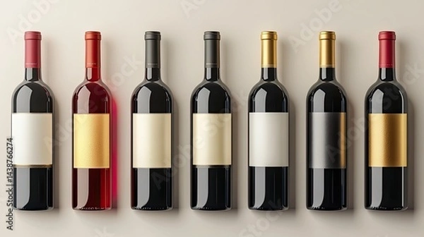 Obraz Wine bottles mockup set.