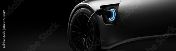 Obraz EV charging with dark background.