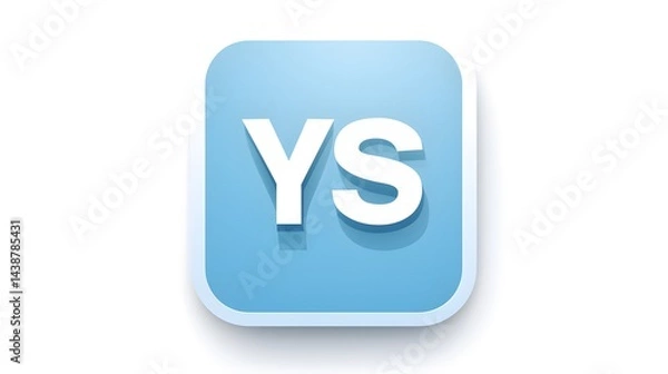 Fototapeta Professional flat rounded square button with soft design for websites and applications