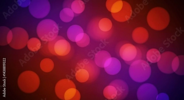 Fototapeta Abstract background with blurred circles of light in red purple and orange.