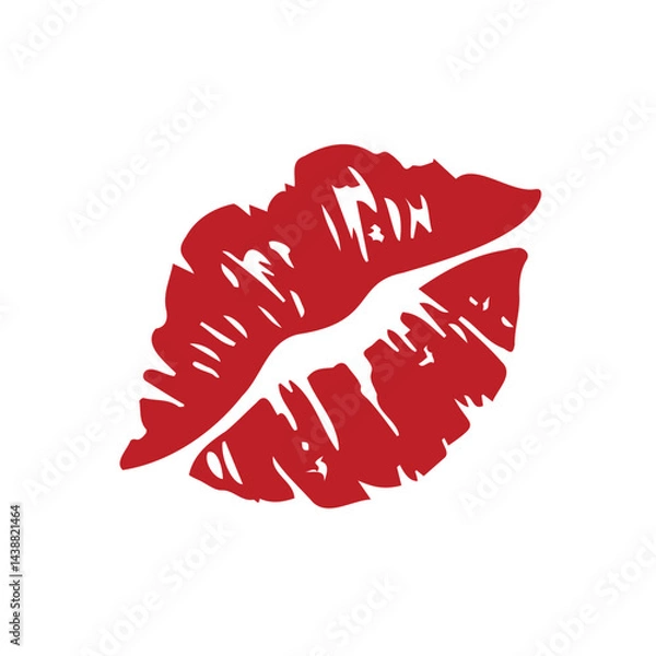Obraz red lips isolated on white background, illustation vector