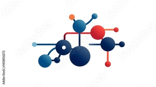 Obraz Professional Flat Molecule Raster Icon for Scientific Illustrations and Designs