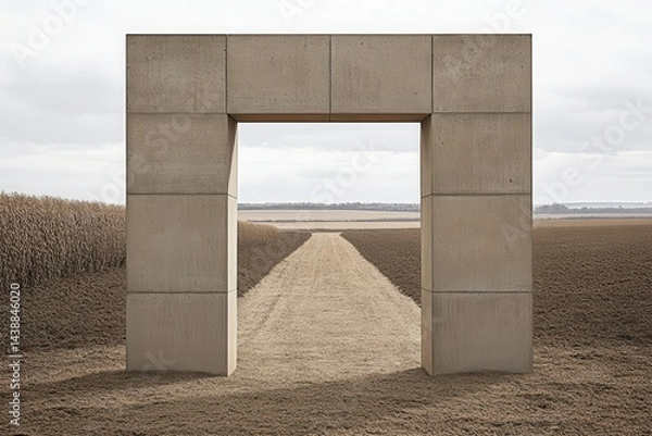 Fototapeta Concrete archway in a field