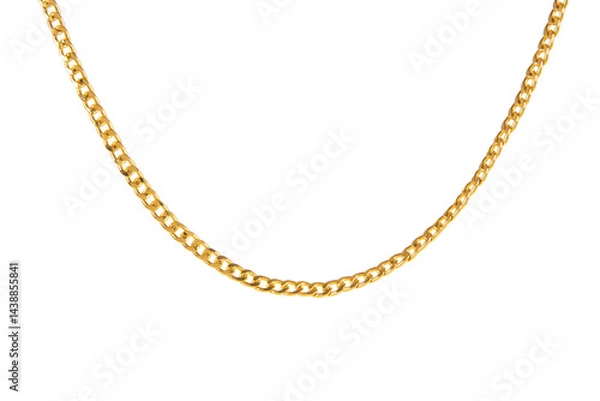 Obraz Gold jewelry chains set isolated on white background. 
