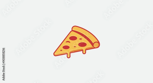 Fototapeta Slice of pizza with melting cheese and pepperoni on a white background perfect for restaurant menus and food blogs