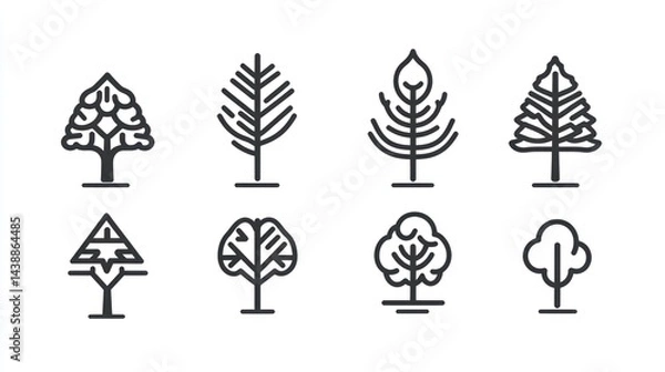 Fototapeta Tree Icons Collection (1)