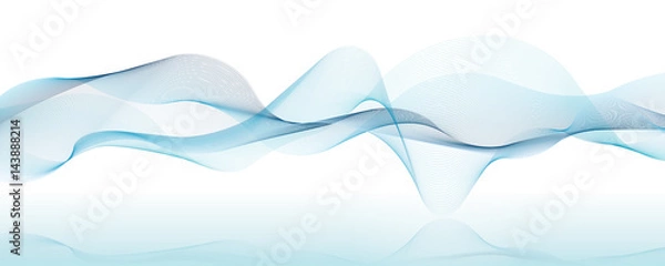 Fototapeta カラフルなラインアート　波線　パノラマ