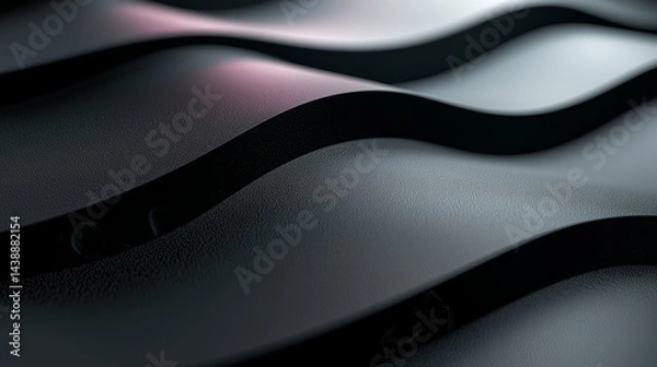 Fototapeta Dark Abstract Metallic Waves Background Texture