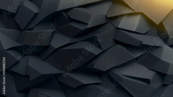 Fototapeta Dark Gray Abstract Geometric Background Texture 3D Polygonal Shapes Design and Pattern