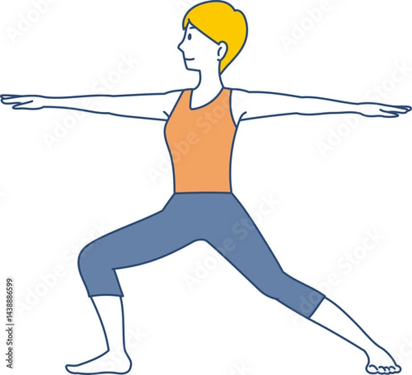 Obraz 戦士のポーズをする女性（シンプル）