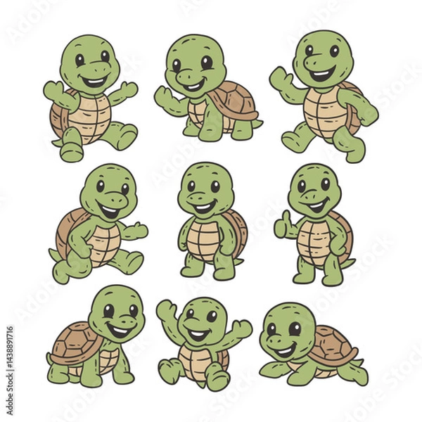 Obraz Cute Turtle Doodle Style Illustration