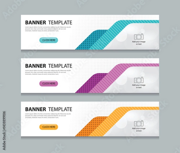 Obraz Set abstract horizontal web banner design background template. creative marketing banners. Suitable for web an ads. Vector illustration file with Space to add pictures.