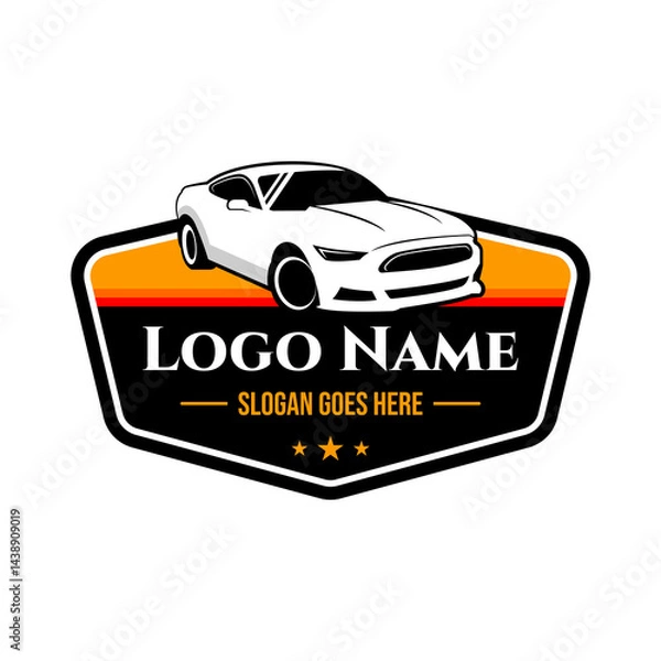 Obraz super sports car vector logo design with slogan