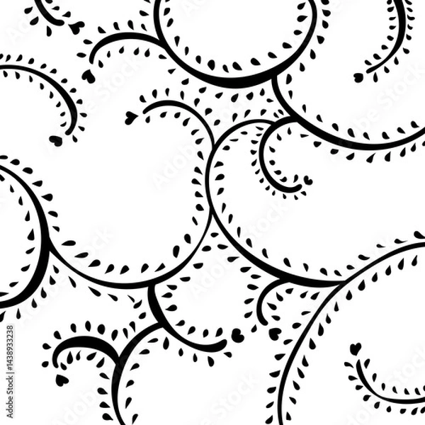 Fototapeta シンプルな草模様のモノクロ背景素材