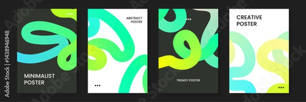 Fototapeta abstract colorful geometric shapes patterns with retro memphis style vector illustration