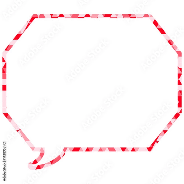 Fototapeta ステンドグラス風吹き出し　三角形模様　角のある八角形