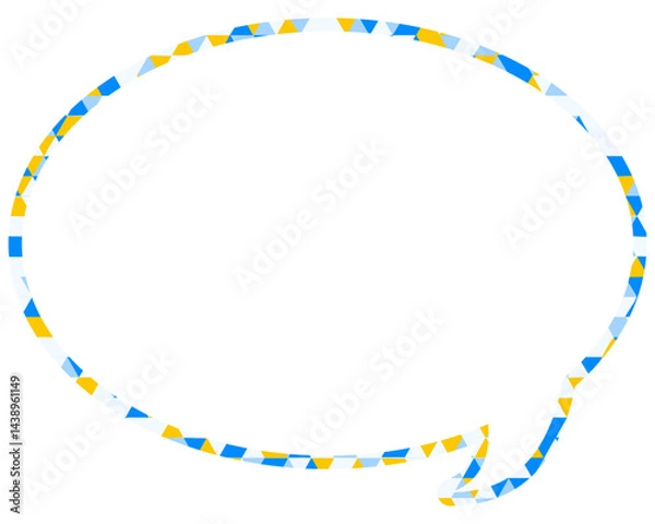 Fototapeta ステンドグラス風吹き出し　三角形模様　丸形