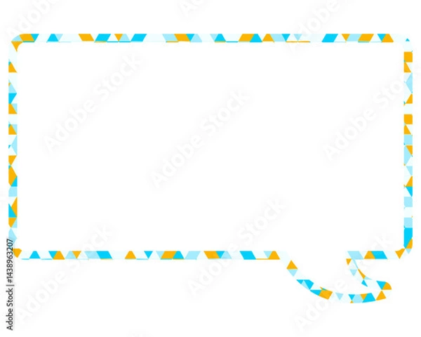 Fototapeta ステンドグラス風吹き出し　三角形模様　四角形