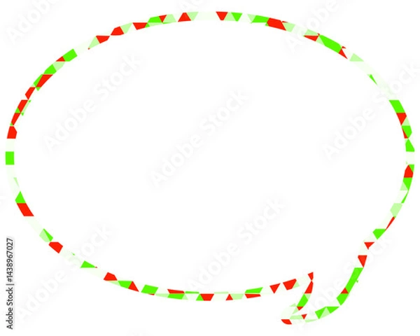 Obraz ステンドグラス風吹き出し　三角形模様　丸形