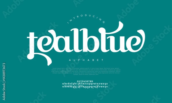 Fototapeta Rounded Swash Modern Font Vector for Wedding Branding Boutique Editorial Beauty Packaging Logo and Elegant Product Design