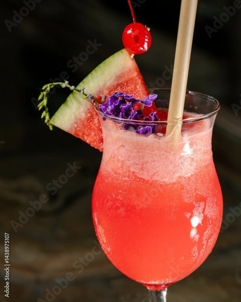 Obraz Refreshing summer cocktail beach bar drink photography tropical environment close-up view vibrant colors for ultimate relaxation