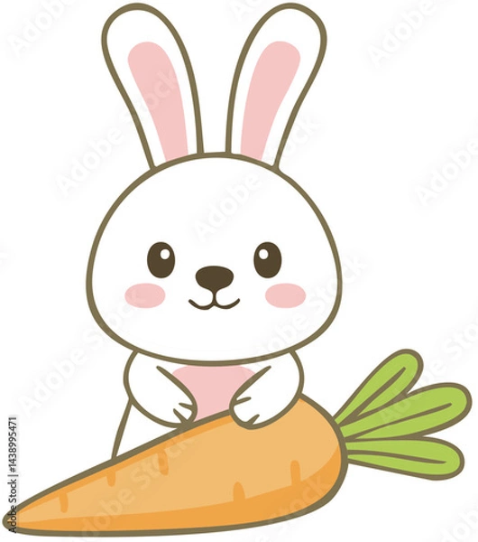 Fototapeta rabbit with carrot