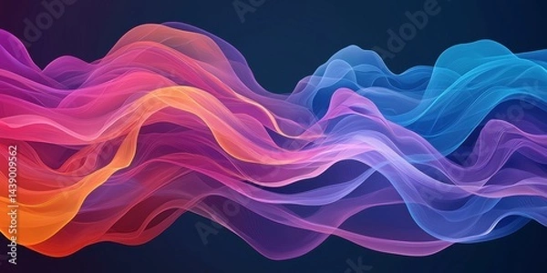 Fototapeta Abstract Colorful Waves Flowing Design Background Perfect for Modern Websites and Presentations