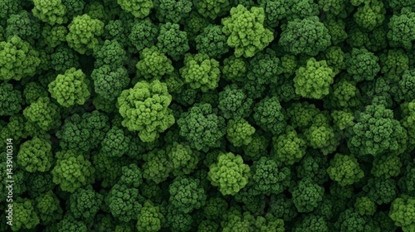 Obraz Lush Green Forest Canopy Aerial View Dense Treetops Texture Background