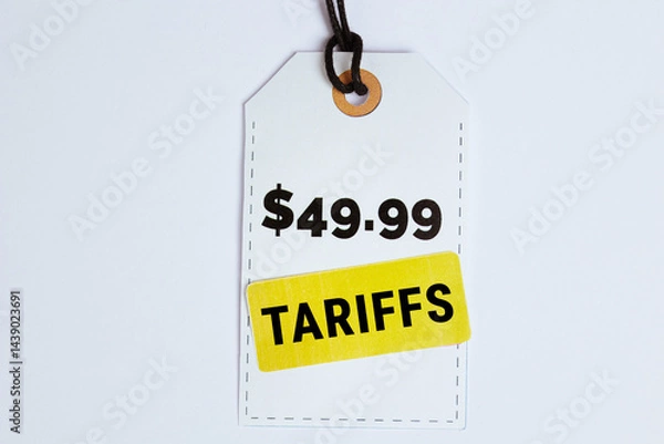 Obraz 9.99 Price Tag with Tariff Sticker on White