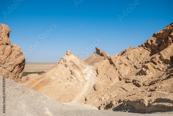 Fototapeta Deep mountain gorge in the desert. Photo without effects