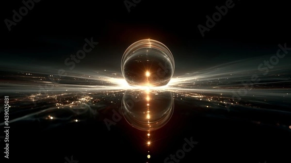 Fototapeta Radiant Sphere of Light in Darkness