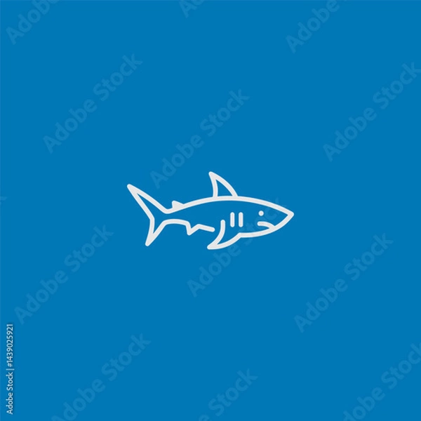 Obraz Shark Logo A dynamic shark signifying strength and relentless energy